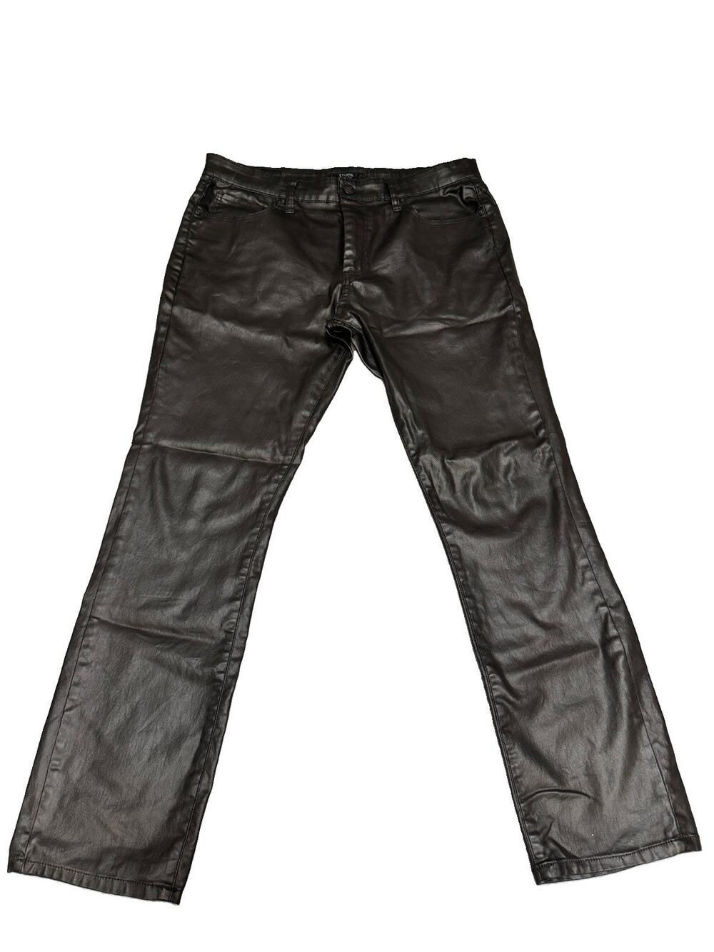 Ethanol Pants Mens 36 x 32 Black Faux Leather Slim Fit Goth Punk Y2K Emo